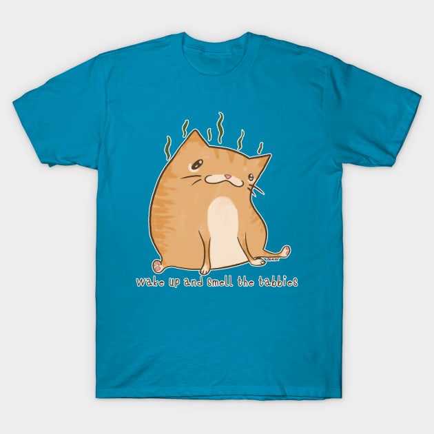 Wake Up and Smell the Tabbies (Orange Version) T-Shirt by Jan Grackle